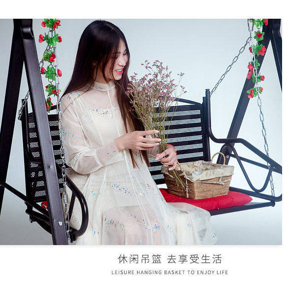 双人铁艺秋千座椅子耐用摇篮家庭成年人吊椅儿童室外千秋摇椅加厚