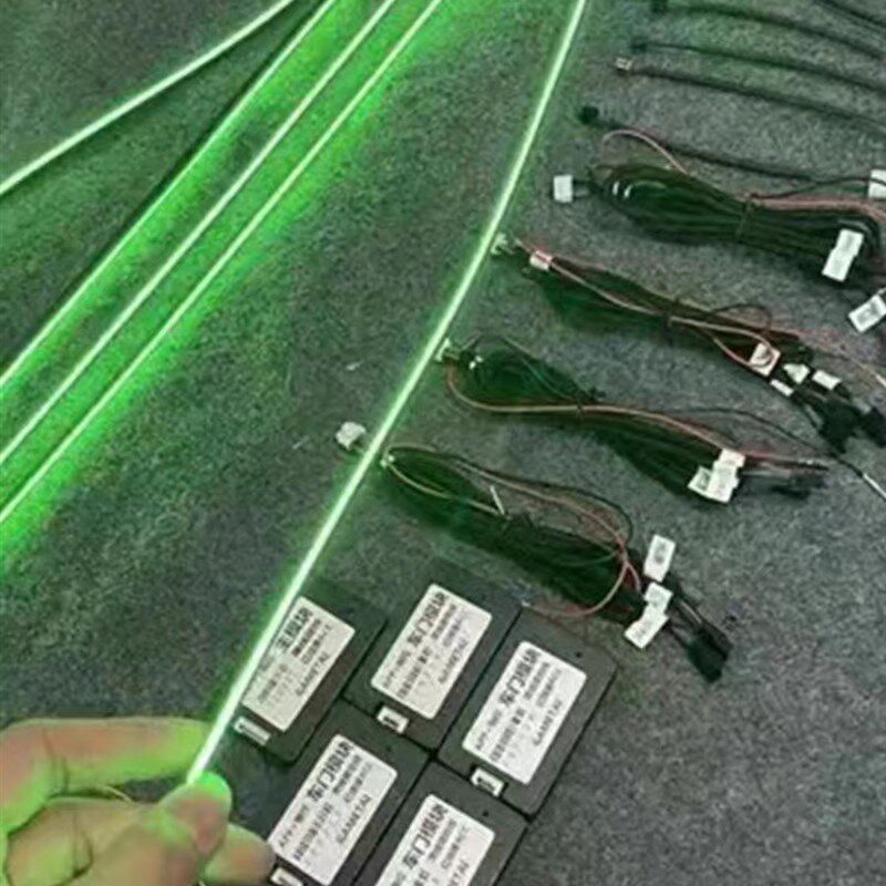 64色超薄亚克力LED免穿线中控脚底车门拉手储物灯音乐声控氛围灯