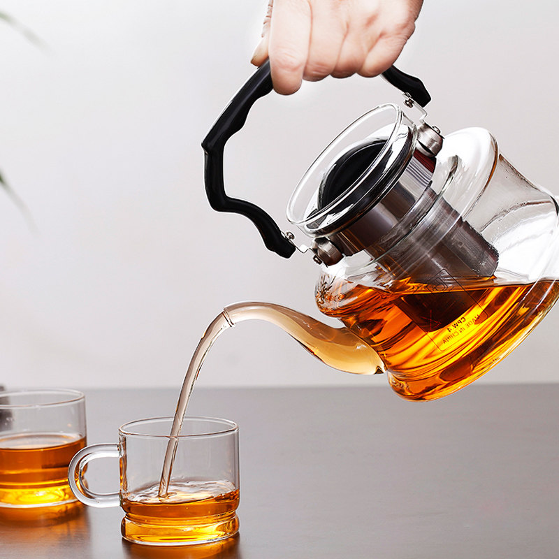 雅风玻璃茶壶单壶泡茶壶耐高温电陶炉煮茶直火烧水壶大容量提梁壶