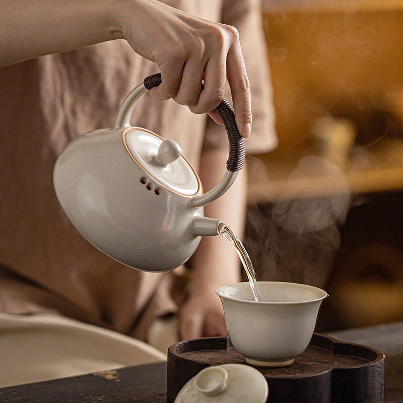 陶瓷提梁泡茶壶烧水壶中式碳烤炉围炉煮茶家用木炭炉户外烧烤火炉