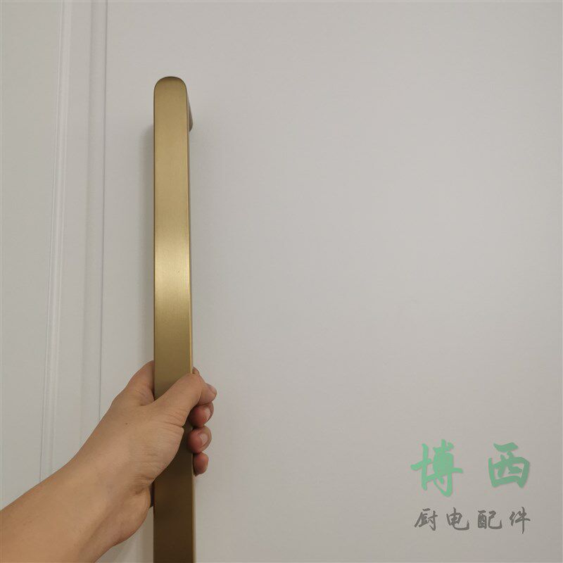 嵌入式冰箱拉手拉篮高柜酒柜洗碗机把手磨砂金黄铜哑光美式不锈钢