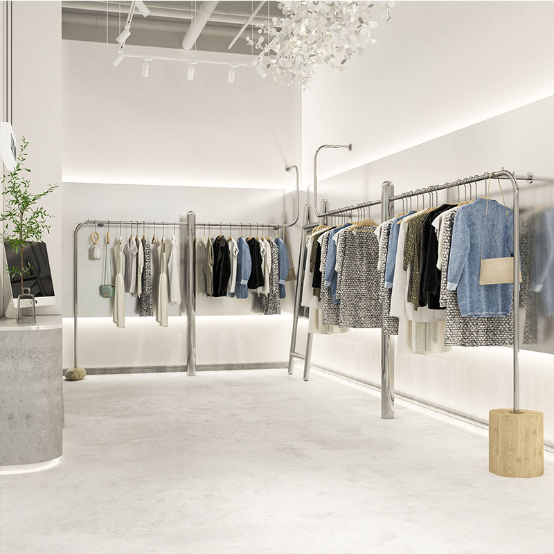 挂衣架服装店专用落地式女装店货架展示架上墙挂衣杆墙壁陈列架