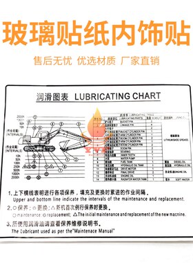挖掘机驾驶室玻璃贴纸内饰贴三一55 65 75 135 215 235C-8-9-10