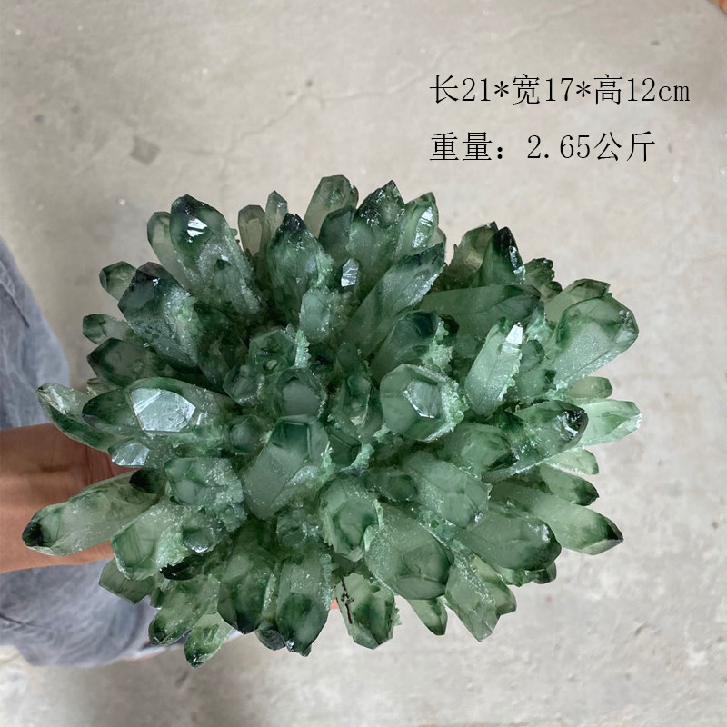 掌柜推荐纯天然绿水晶摆件书桌软装饰品样板房摆设水晶簇