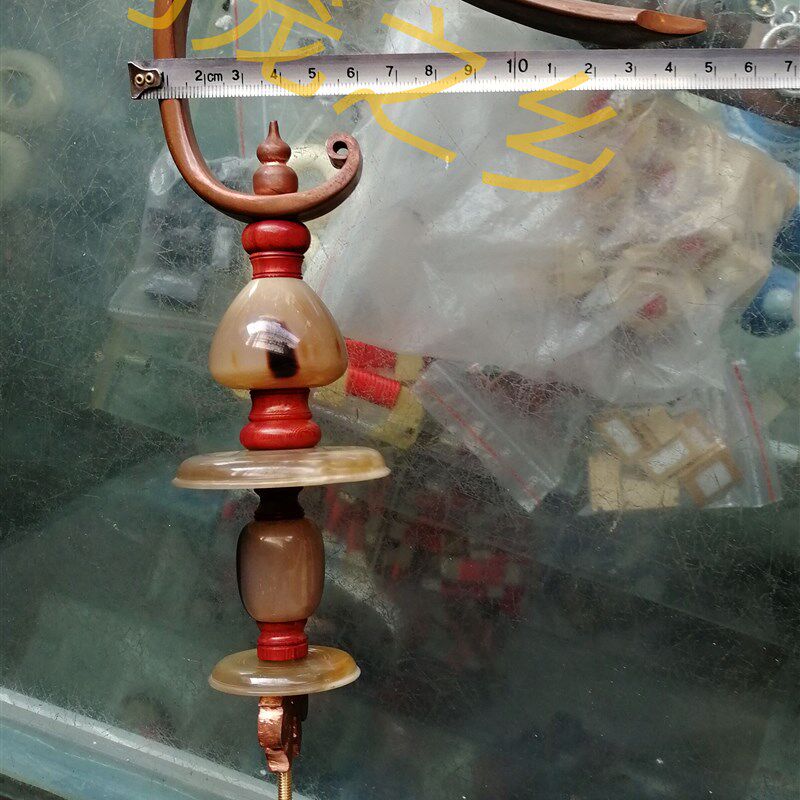 高端葫芦配件 镶嵌牛角红酸枝葫芦 配紫铜钩包邮