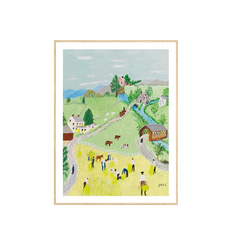 春耕图春天装饰画小清新风景田园餐厅饭厅卧室治愈系客厅玄关挂画