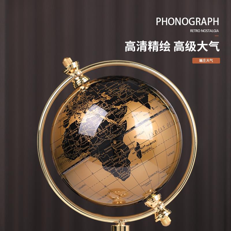 轻奢地球仪摆件高档玄关客厅电视柜酒柜办公室装饰品2025入宅礼物