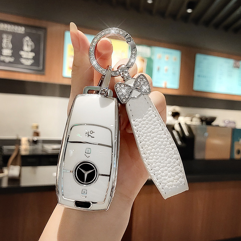 奔驰钥匙套A级C级E级GLC300/E300/E260包A200/180L女简约扣专用壳