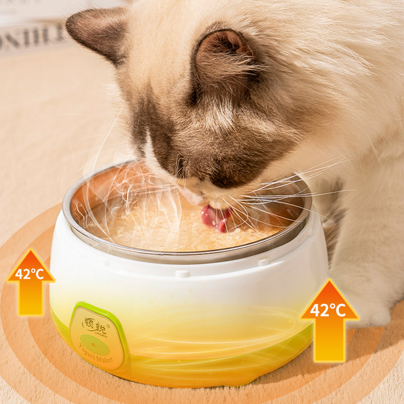 猫碗恒温猫咪饮水机宠物狗狗自动加热猫用陶瓷水碗喝水碗猫碗酸奶