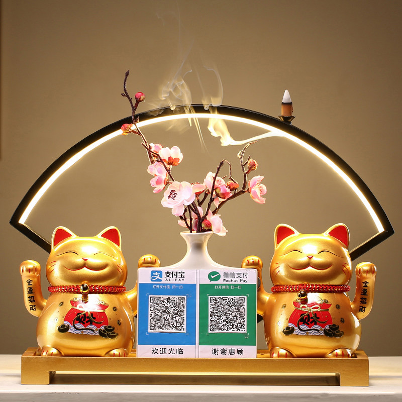 摇手招财猫摆件创意开业送礼品新店铺开张收银台家居客厅自动招手
