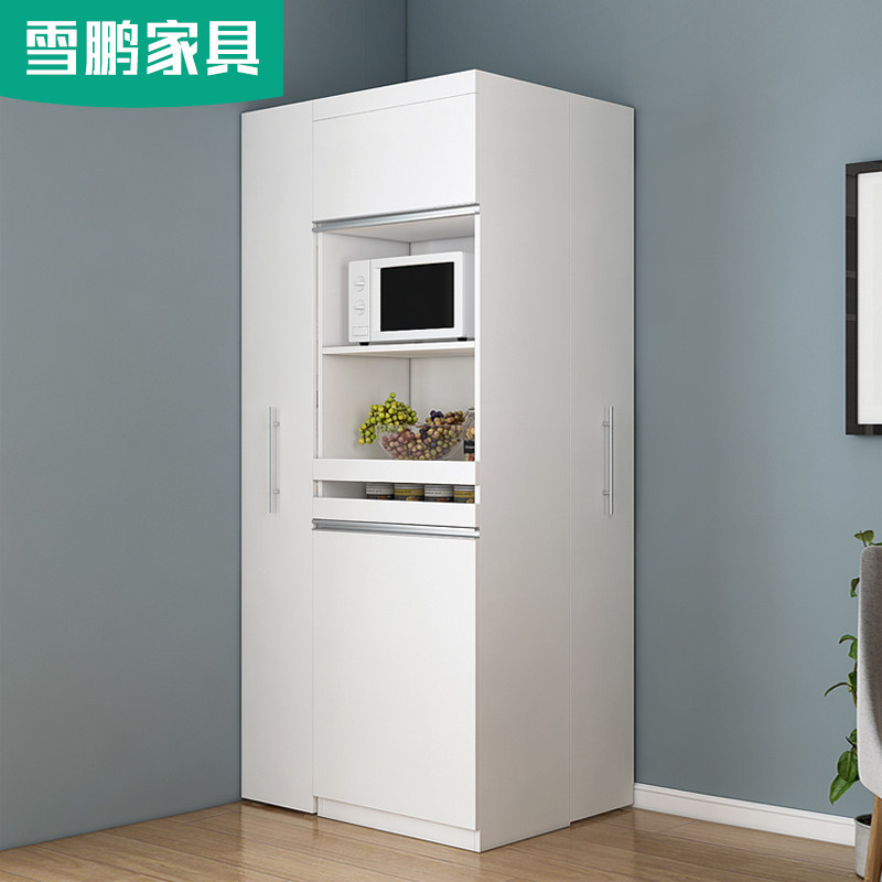 隐形抽拉餐边柜简约餐厅多功能微波炉高柜子储物柜置物架G-212