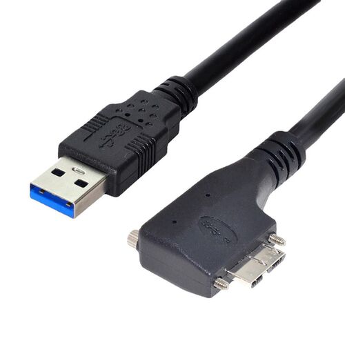 双螺丝灰点工业相机USB3.0对MICRO USB左右弯头90度数据线U3-054