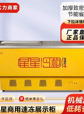 星星商用冷藏冷冻冰柜超市餐饮点菜柜岛柜玻璃门雪糕速冻展示柜