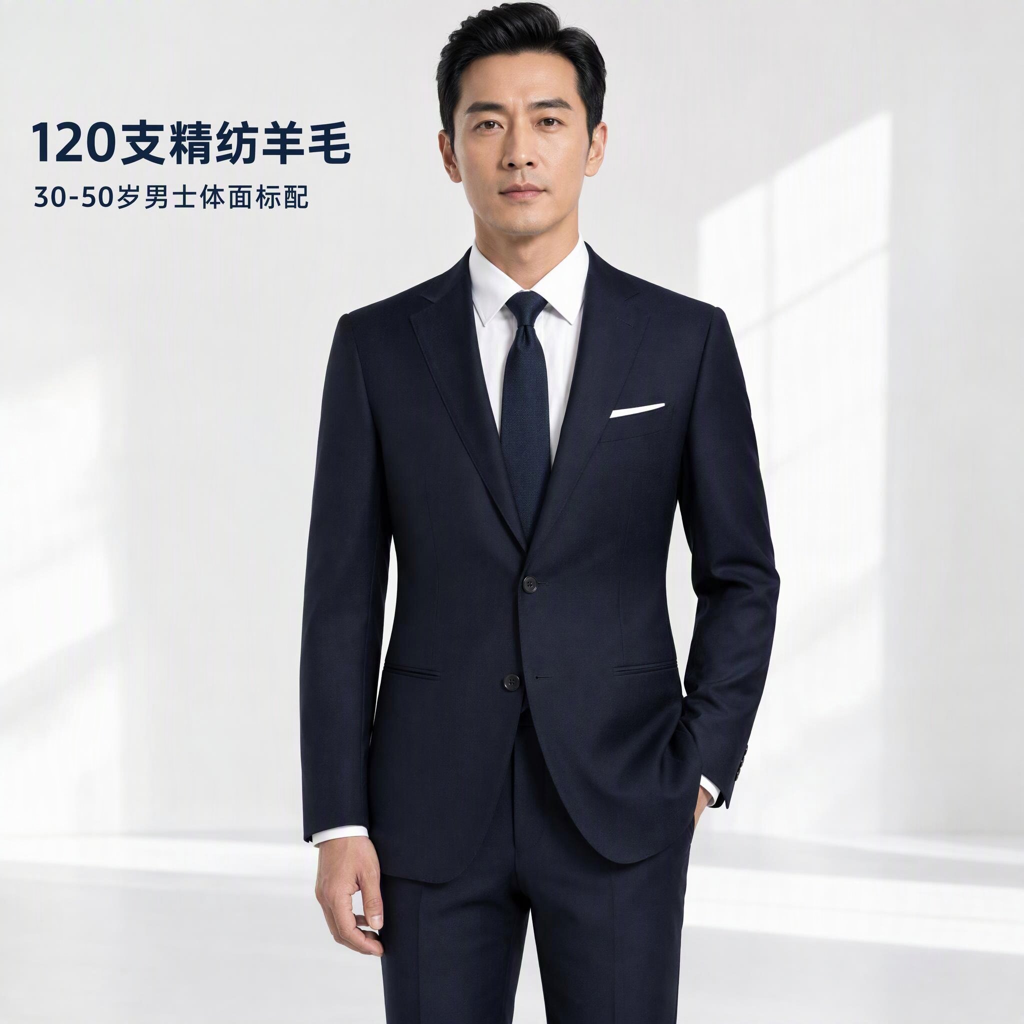 意大利VBC纯绵羊毛西服外套男士30-50岁商务通勤轻奢修身正装单西