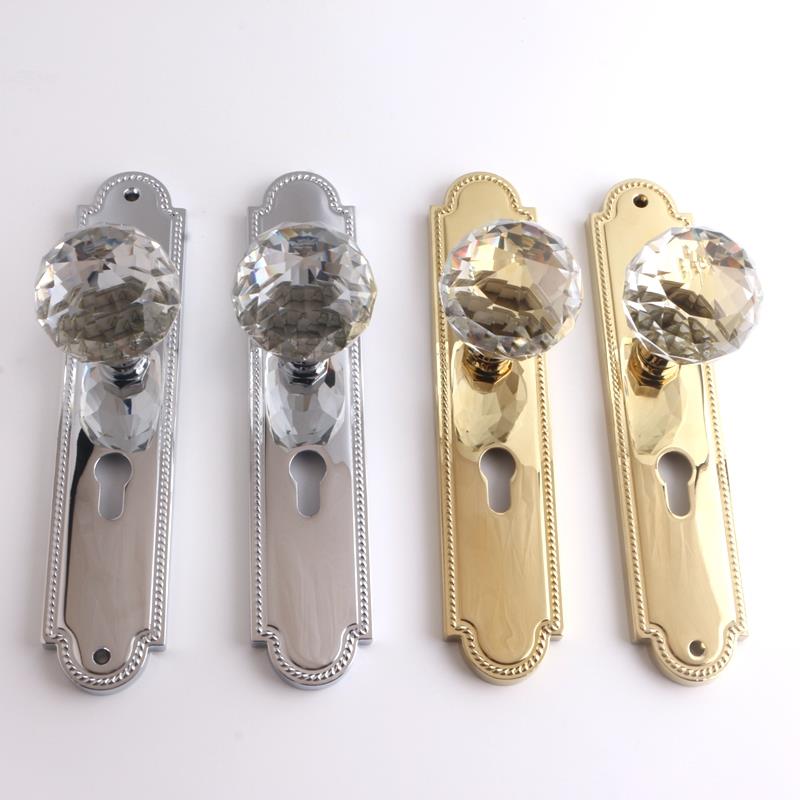 依佰利静音磁吸双开门锁轻奢金色银色门锁房门锁卫生间锁假锁