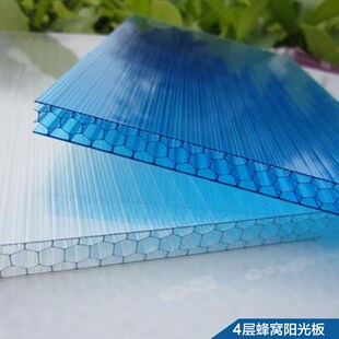 PC阳光板透明耐力板遮阳雨棚聚碳酸酯板实心采光瓦中空隔热阳光房