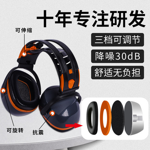 隔音耳罩睡眠噪音防噪音学习睡眠睡觉降噪专用超强侧睡神器高中生