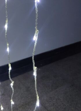 白光白色流水瀑布灯户外防水家用窗帘灯闪灯彩灯串挂灯新年装饰灯