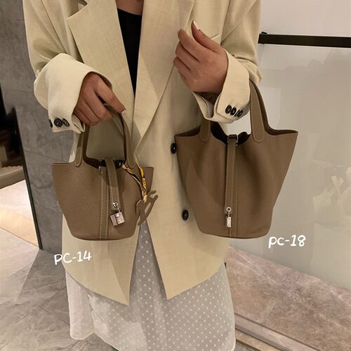 真皮菜篮子包手i拎小包包女2024新款潮高级感迷你可爱水桶包手提