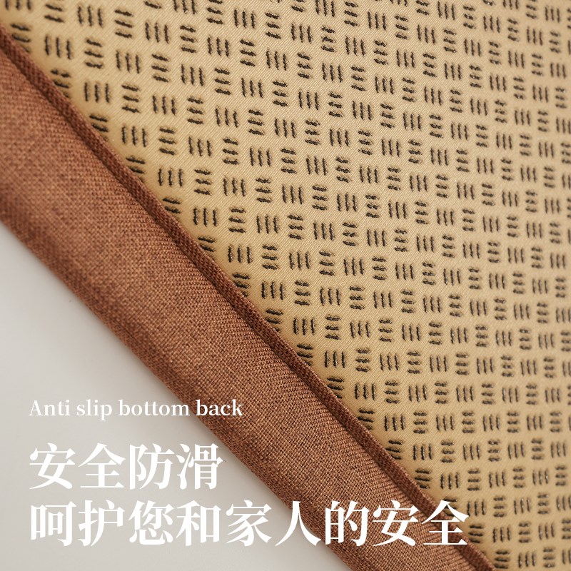 原木风客厅地毯藤席竹编卧室飘窗日式榻榻米垫子加厚茶室凉席地垫