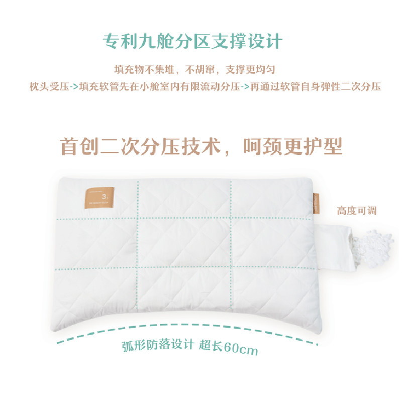 安睡云婴儿枕头超长防落枕四季用透气可水洗幼儿园宝宝枕头0-1-3-