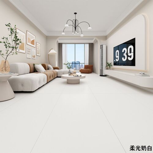 广东瓷砖地砖750x1500天鹅绒柔光砖超晶釉超白胚奶白奶黄客厅防滑