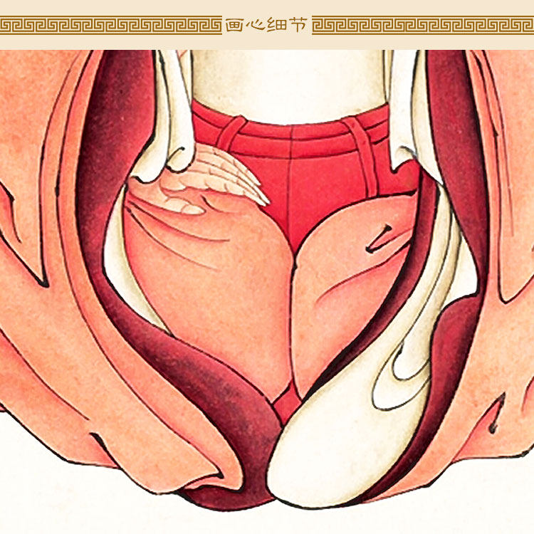 一团和气图 儒释道人物画像 复古书房客厅办公室卷轴挂画装饰字画