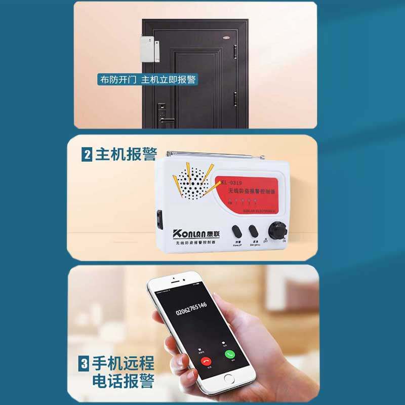 无线门磁防盗报警器家用冰箱超市酒店客房门窗店辅远距离主机报警