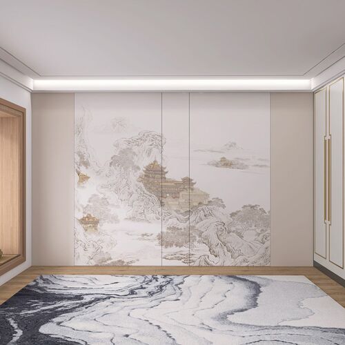 简约宋氏美学护墙板客厅沙发电视背景墙板酒店办公茶室卧室碳晶板