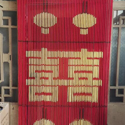 新款纯手工门帘玄关隔断珠帘挂帘复古屏风卫生间厕所卧室帘成品
