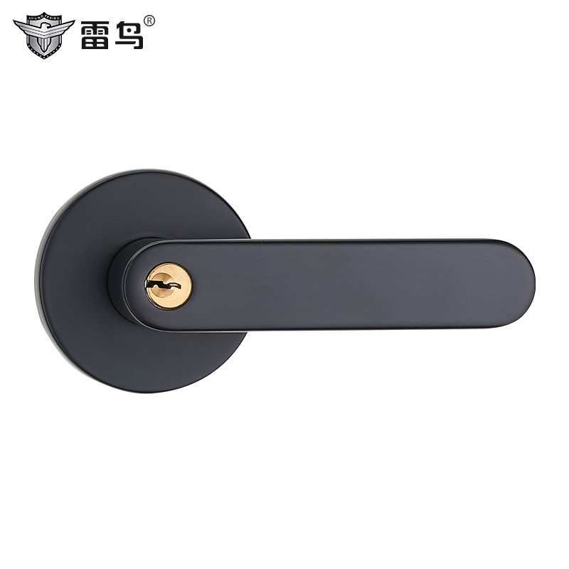 卫生间球形锁家用黑色室内卧室通用型门把手圆形球型三杆式执手锁