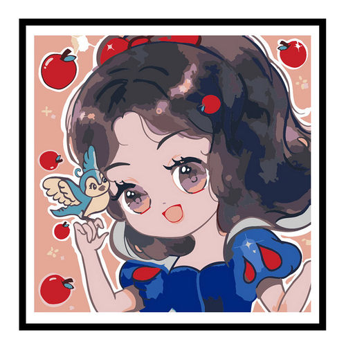 数字油画diy 动漫卡通古风少女填充手工绘打发时间油彩画客厅装饰