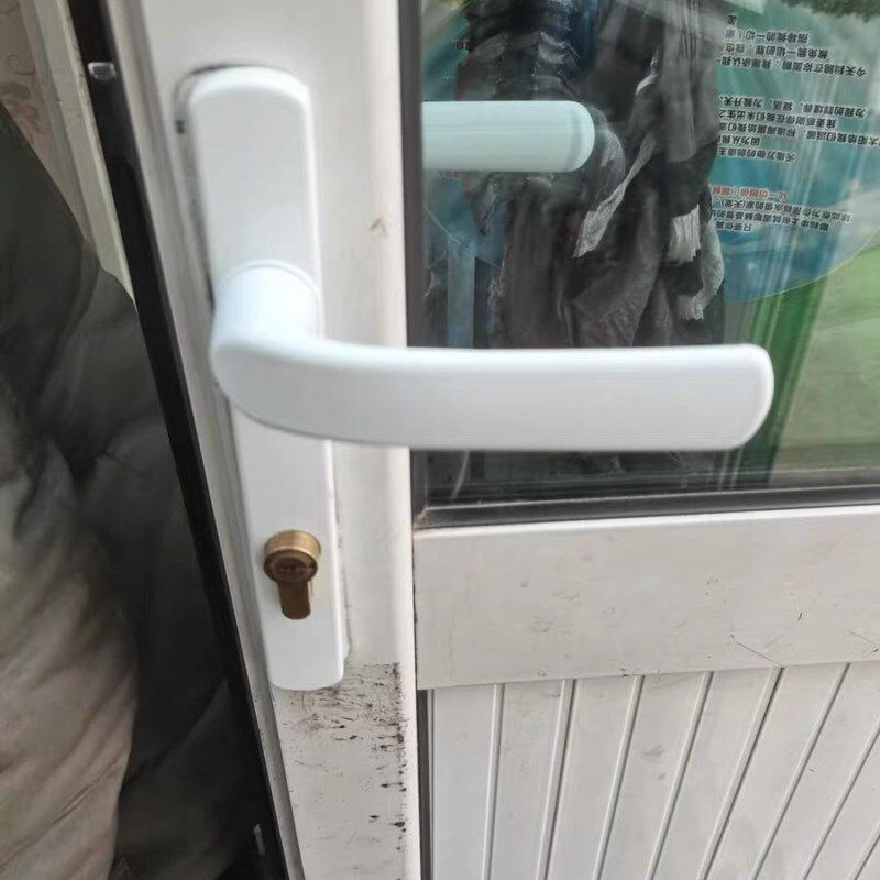 铝合金85型黑白平开门门锁面板把手断桥铝门多点执手 螺丝孔距122