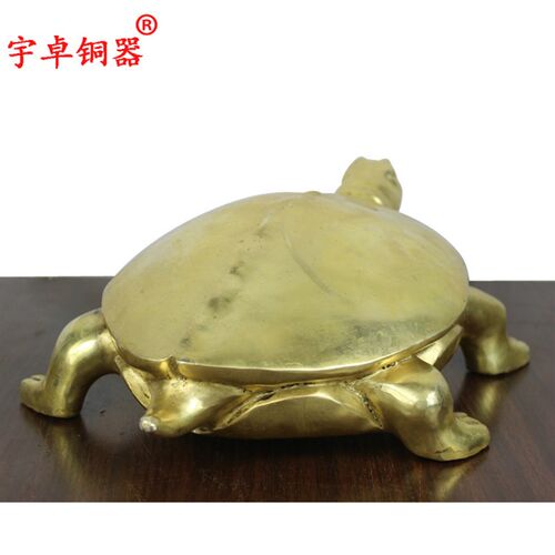 宇卓铜器 纯铜海龟黄铜龟工艺品长寿龟家居装饰办公室摆件