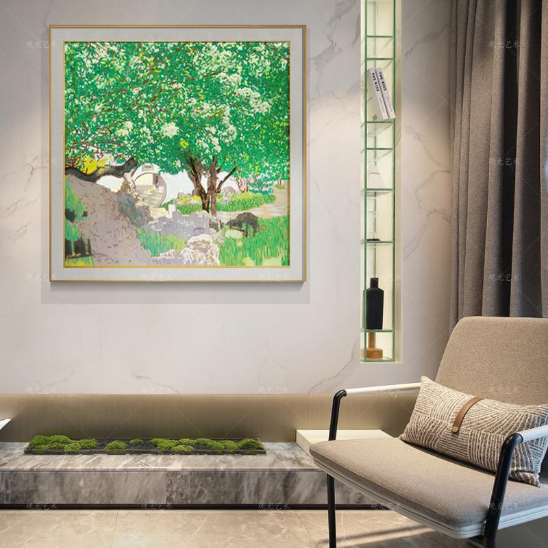 观无原作版画高连保《春风又绿江南岸》玄关客厅沙发背景装饰画