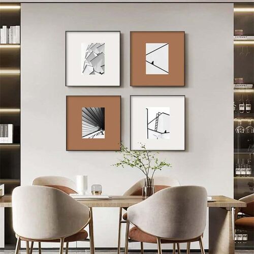 餐厅背景墙抽象挂画卧室房间床头正方形装饰画主卧个性高级感壁画
