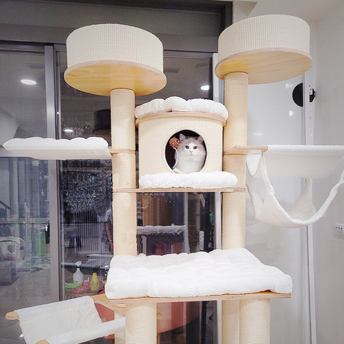 猫爬架猫窝猫树一体通天柱猫咖剑麻绳实木猫塔猫房子跳台猫咪用品