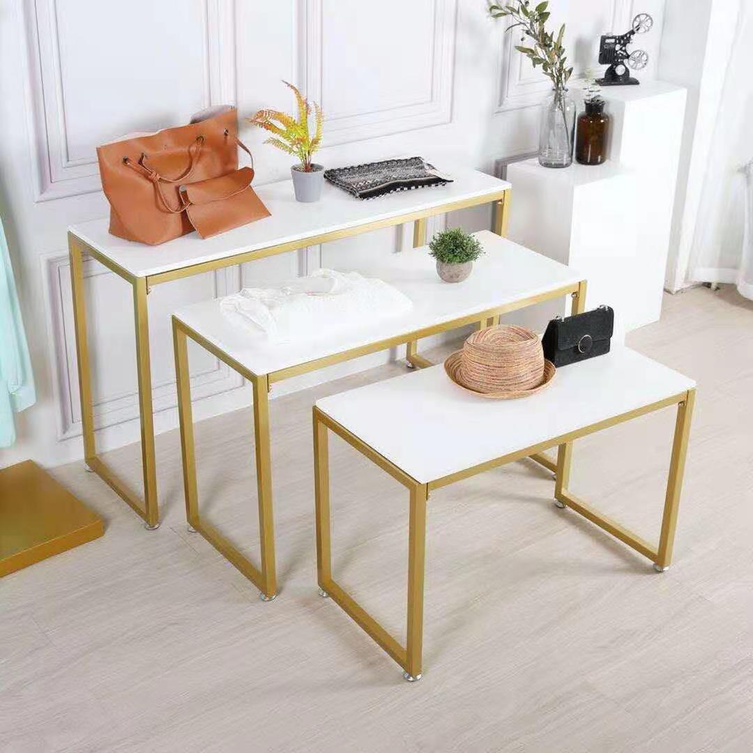 铁艺流水台中岛展示架高低桌子包包展示桌服装店展示台组合包邮