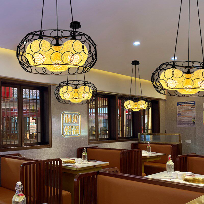 网红麻球餐厅火锅店灯烧烤商用创意餐饮店铺个性包间包厢房间灯具