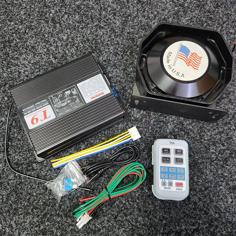 汽车警报器喇叭车载改装喊话器无线遥控开道车用鸣笛喇叭12v全套