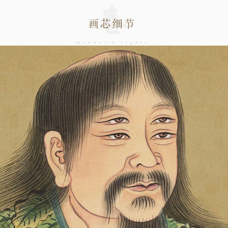 仓颉先师画像 造字圣人挂图 康熙古本圣贤人物装饰画 卷轴画挂画