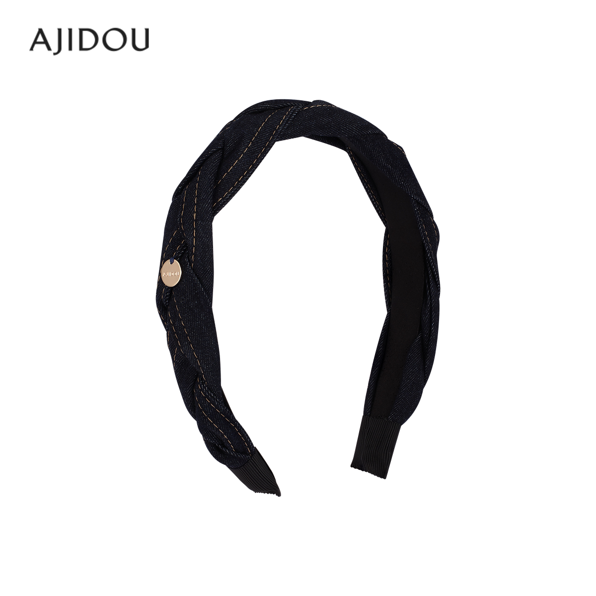 AJIDOU阿吉豆发箍时尚牛仔发箍女高颅顶发饰高级感头包脸发卡头饰