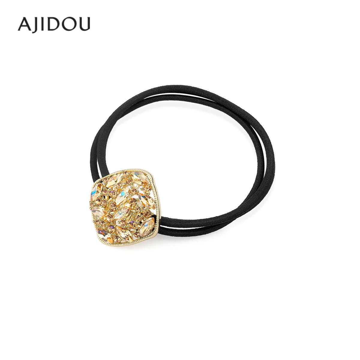 AJIDOU阿吉豆发饰女款香槟金色简约设计感高马尾发绳扎头发发圈女