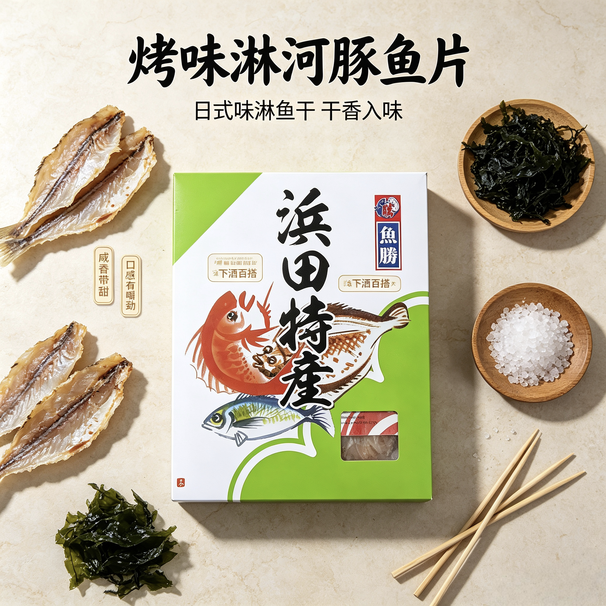 日本进口鱼干烤鱼片海味干货下酒菜日式寿司料理食材