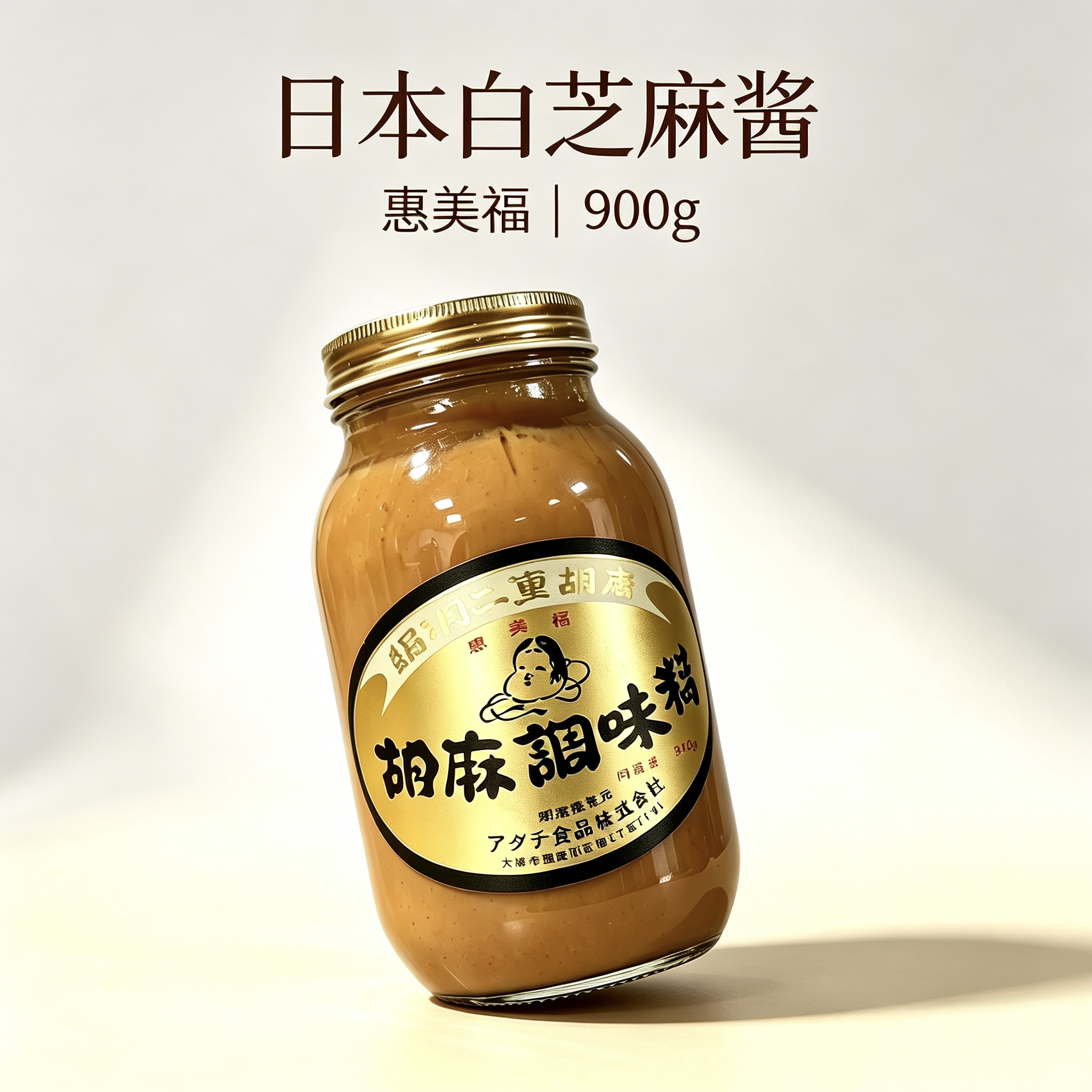 日本绢羽二重 胡麻酱 ねりごま白 惠美福纯正白芝麻酱 900g
