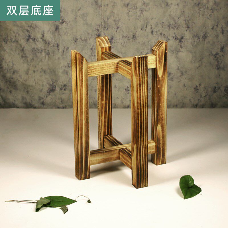 古法鱼缸底座木架酒坛增高架酒缸支架置物架角架生态水缸底座十字
