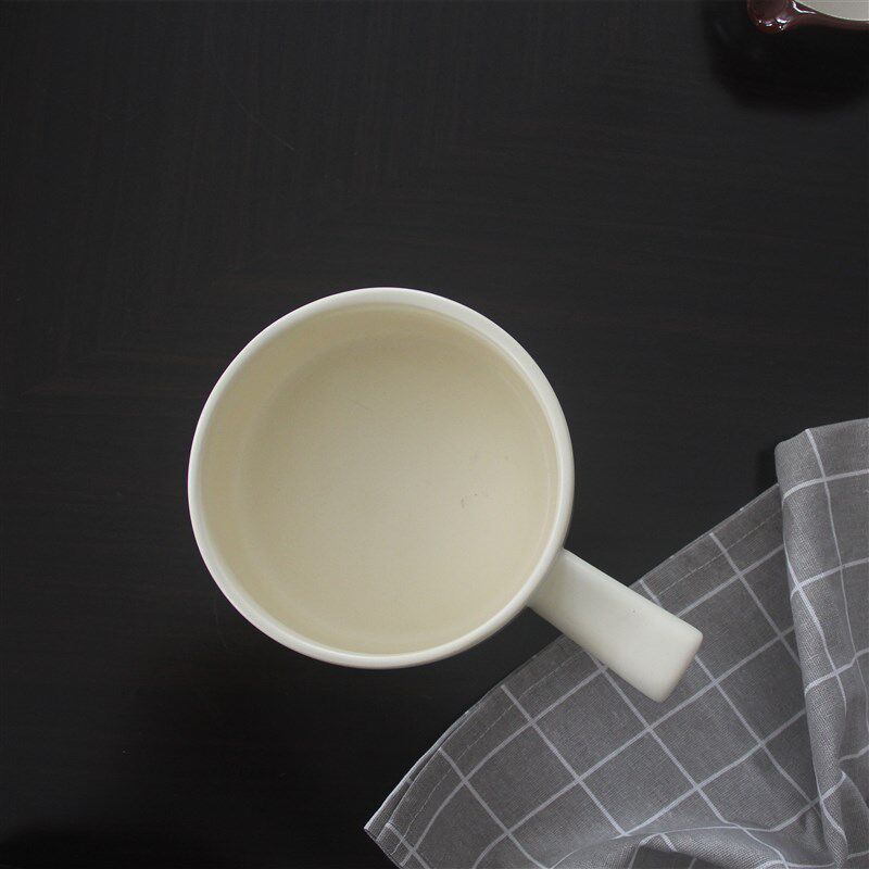 直火陶瓷汤杯陶瓷单把锅带手柄 热奶辅食锅多用耐高温明火汤锅