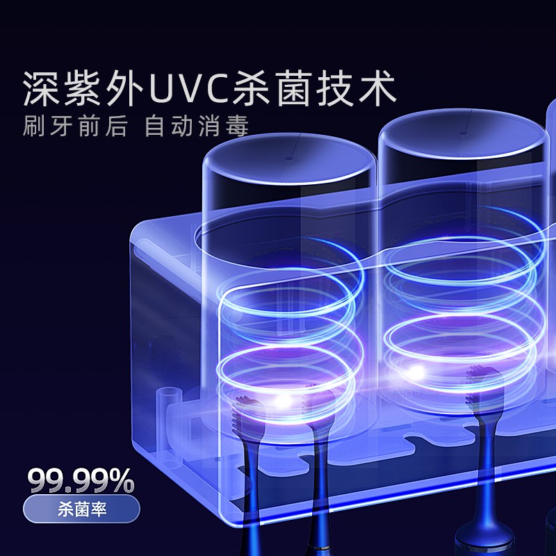 牙刷消毒器杀菌烘干电动自动挤牙膏一体机置物架吹风仓智能壁挂式