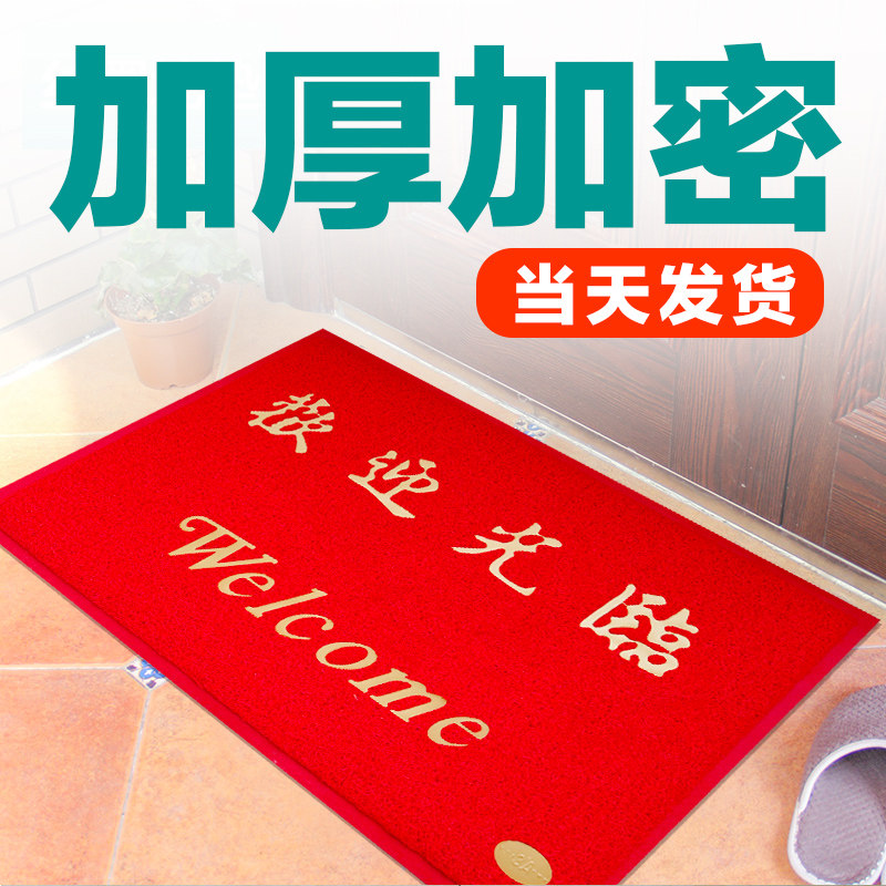 欢迎光临门垫地垫脚垫迎宾地毯店铺进门丝圈门口防滑塑料电梯定制