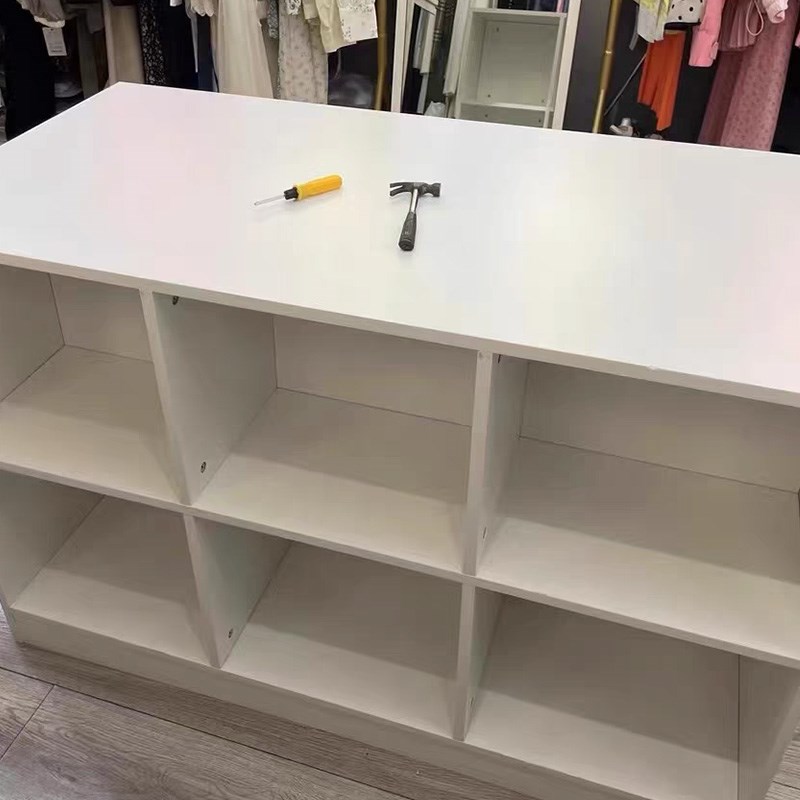 服装店双面格中岛桌展示柜台女装店铺中间摆放陈列流水台展示桌